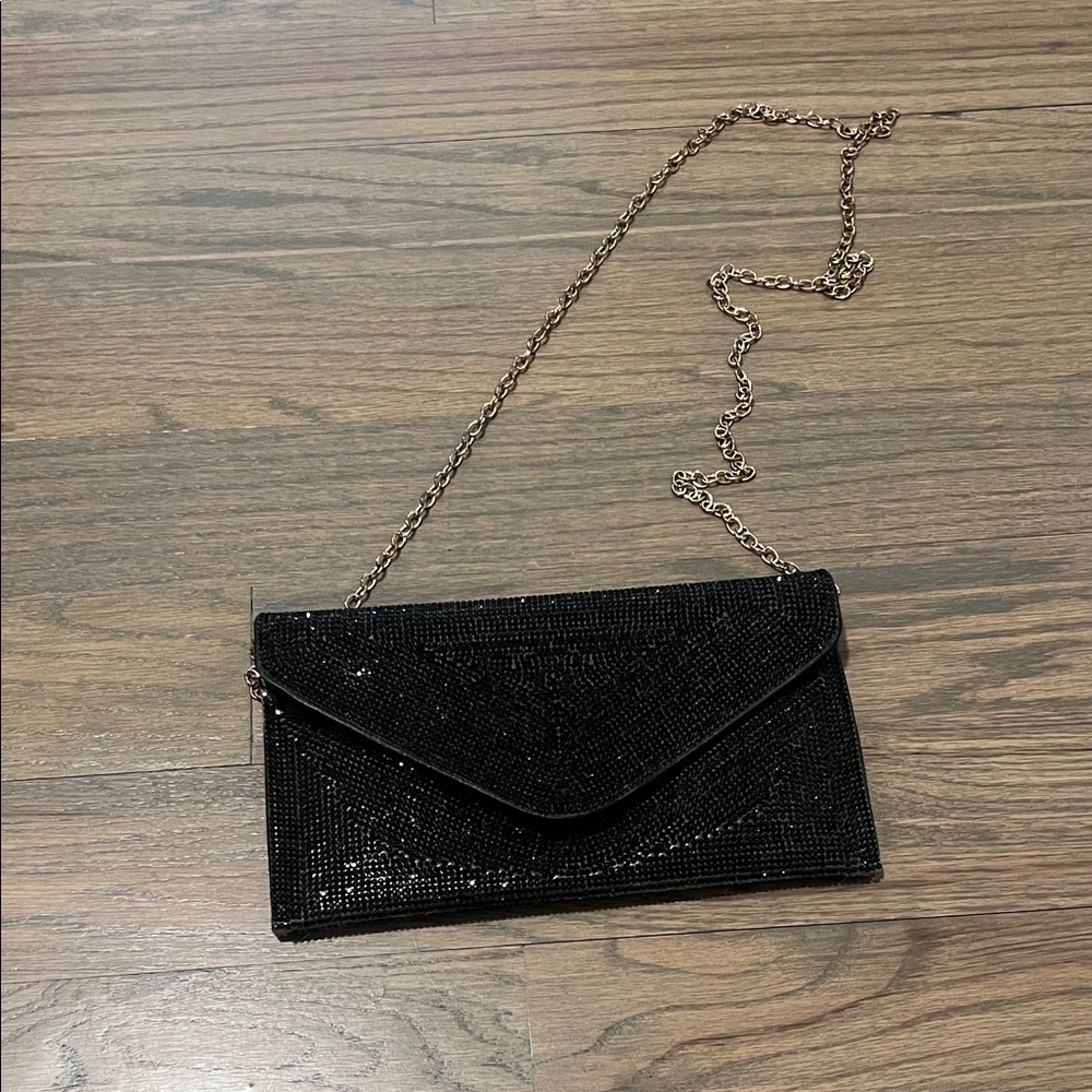 Steve Madden Black Shimmer Clutch